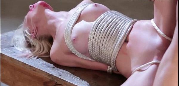  Poor teen chained while getting fucked
